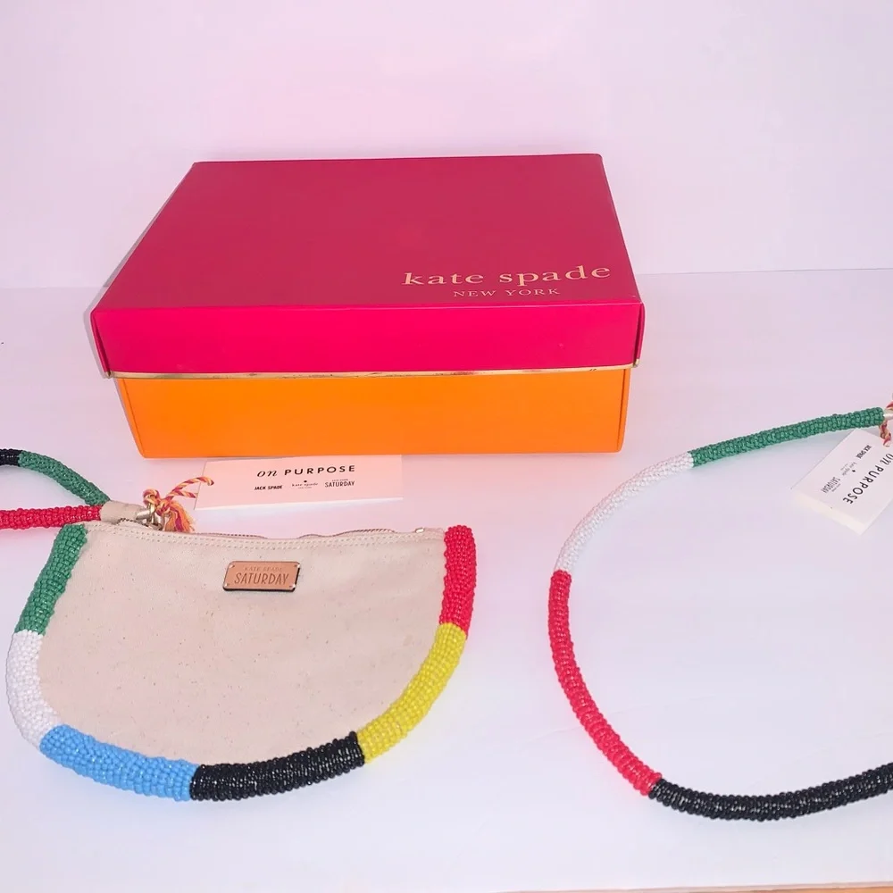 Rare-NWT - Kate Spade/Glass Beaded Clutch & Necklace - Picture 3 of 10